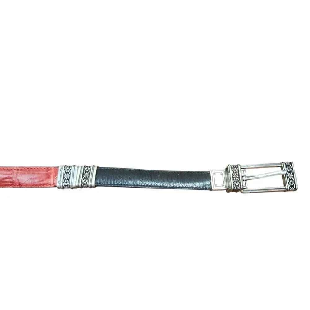vintage reversible belt women's   black and red   silver tone Size L/34